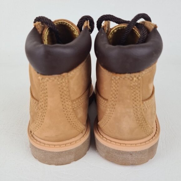 Timberland 6In Premium TODDLER Boots Outdoors Wheat Gold Leather Size 4C - Picture 7 of 10